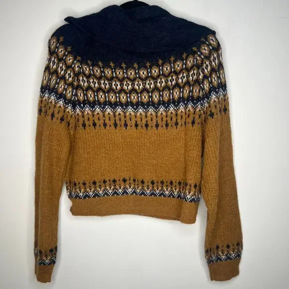 J. Crew Fair Isle Half Zip Brushed Yarn Sweater Size Small - Picture 7 of 10